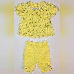 Gymboree Vintage Baby Girl's 6-9M Top Pants Set Yellow